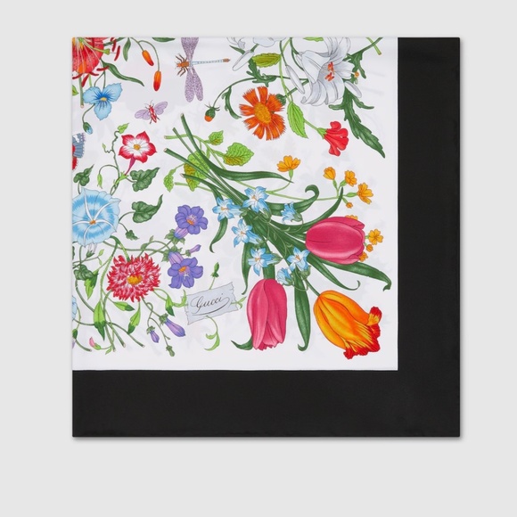 Gucci Printed Flora silk twill carré- scarf - Picture 2 of 2